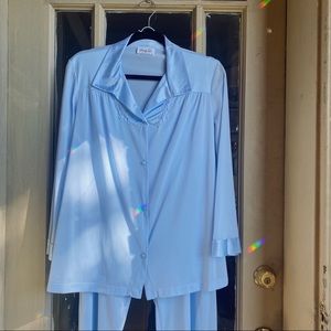 RARE Deadstock Vanity Fair Baby Blue / Light Blue Vintage Matching Pajamas